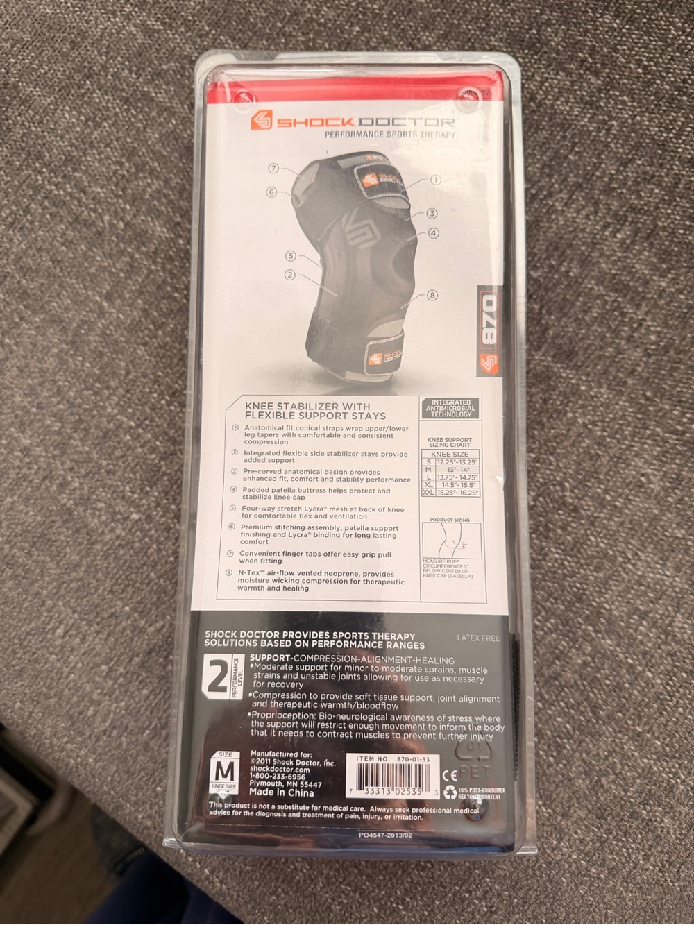 NWT Shock Doctor Knee Stabilizer Brace in Black and Gray - Adult MED - Picture 2 of 12